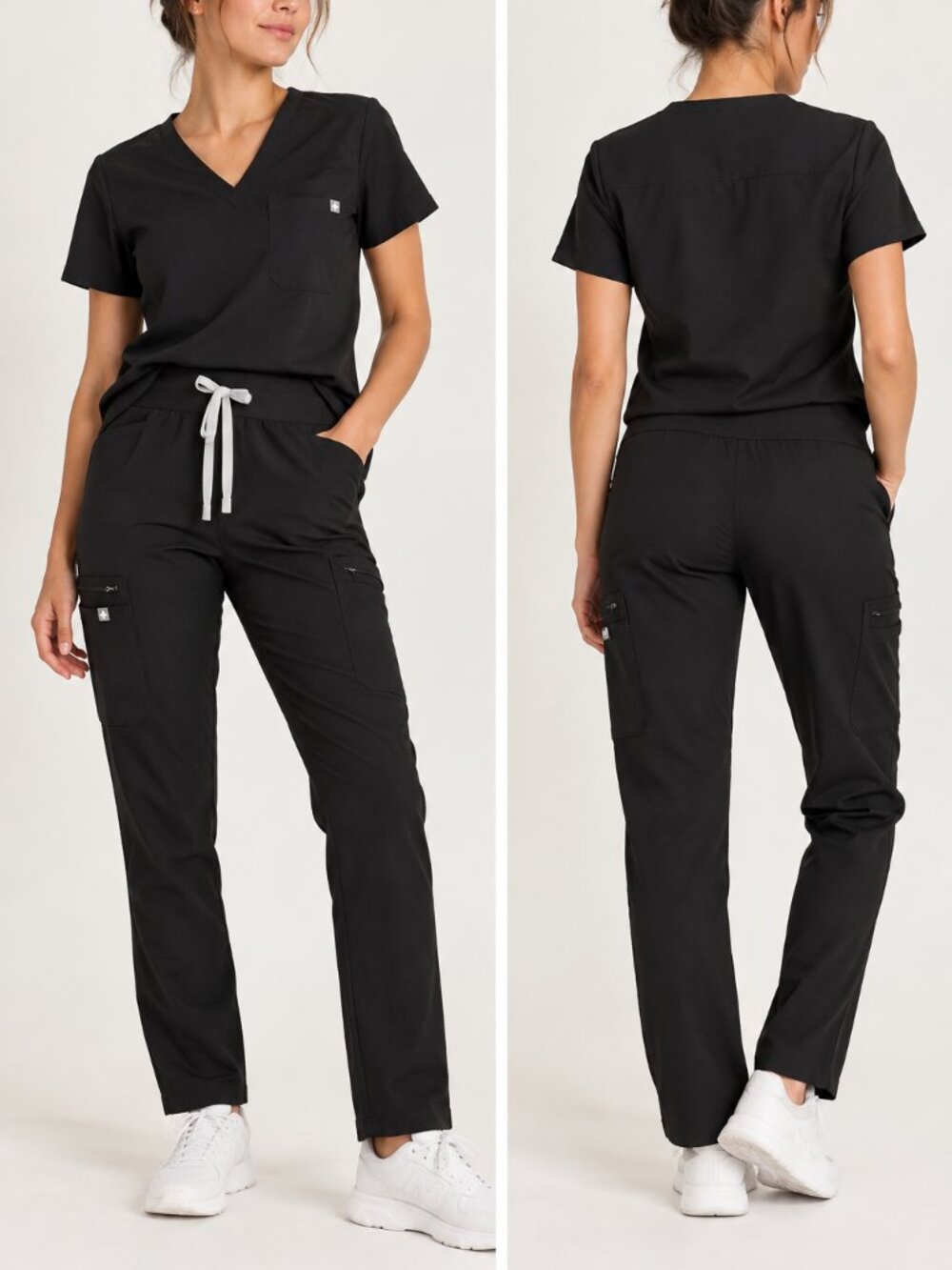 FIGS Black Cargo Scrub Pants Stretch Medical Workwear Size XSP